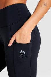 High Waisted Pocket Leggings-Black