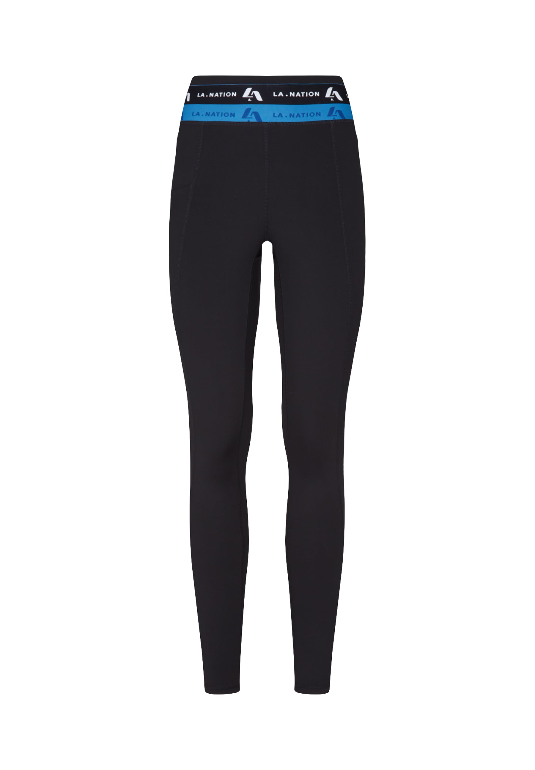 Full Length Leggings with Logo Waistband-Black