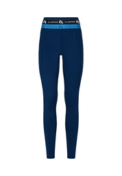 Full Length Leggings with Logo Waistband-Dark Blue