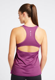 Long Line Open back Vest Top-Purple