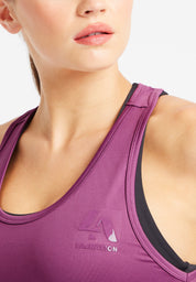 Long Line Open back Vest Top-Purple
