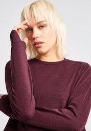 Long sleeve T-Shirt With Cross Over Back-Purple