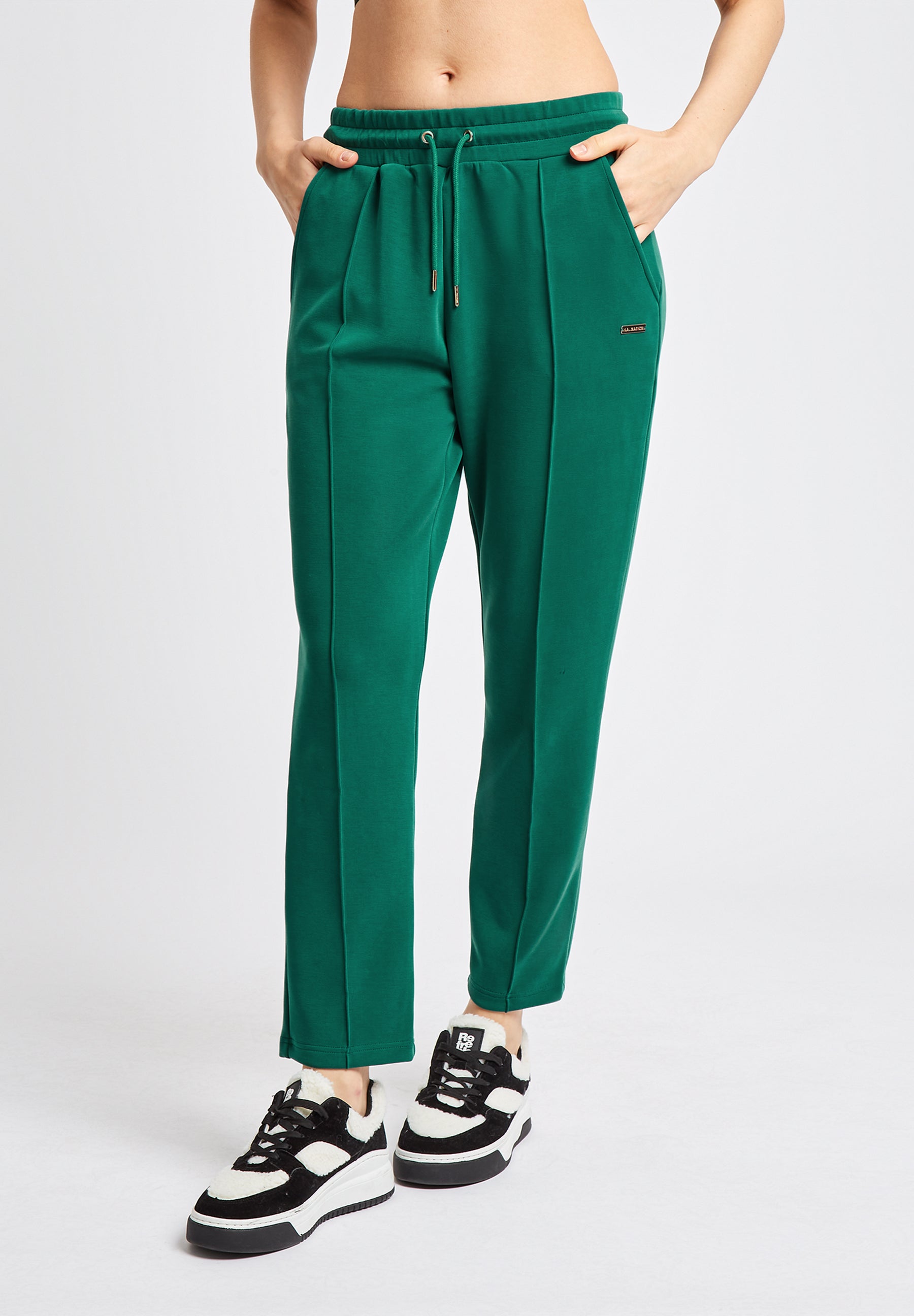 Lux Wide Leg Trousers-Green