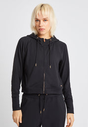 Lux Zip Up Hoodie-Black