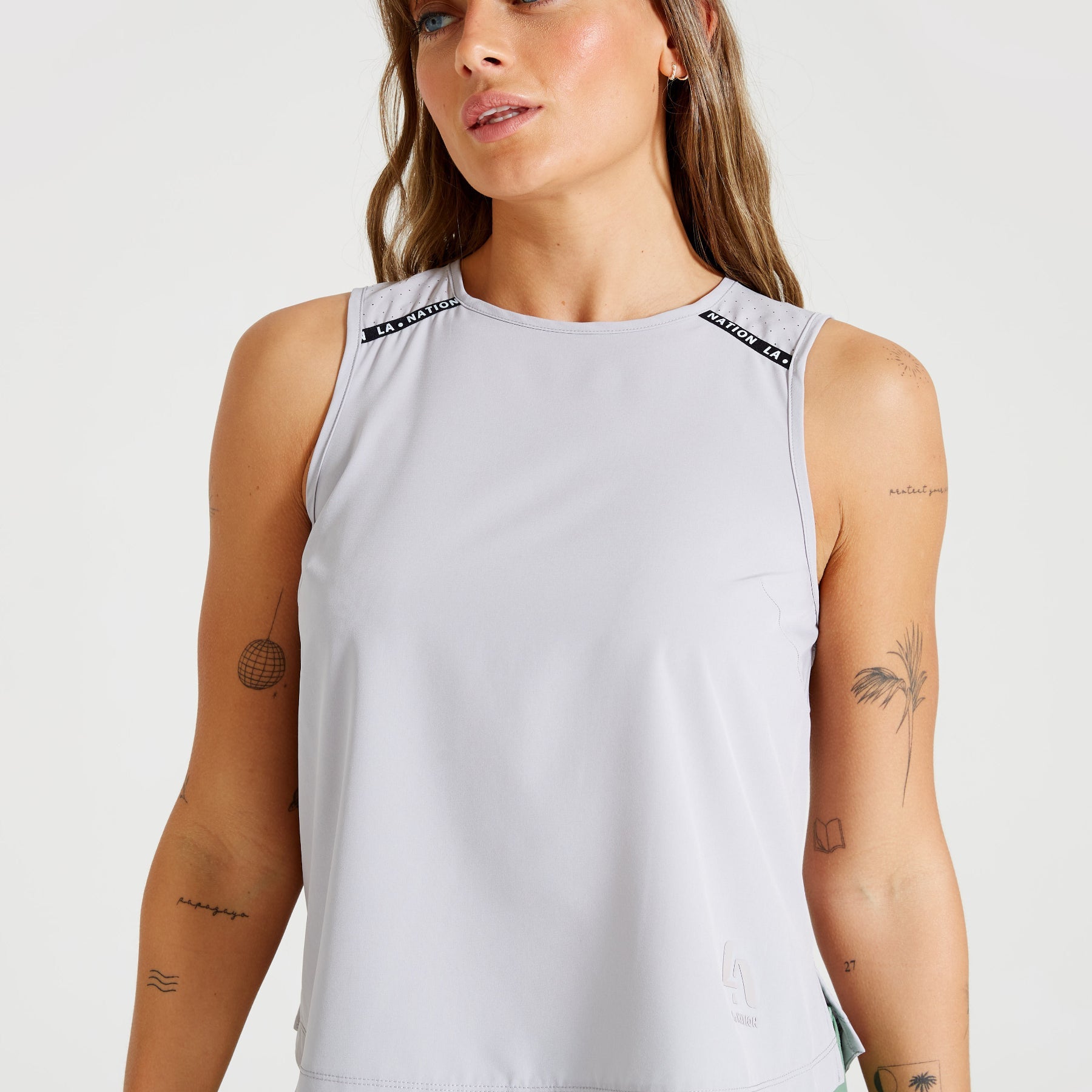 Open Back Sleeveless Top-Grey