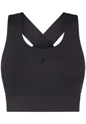 Performance Cross Over Strap Sports Bra-Black