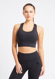 Performance Cross Over Strap Sports Bra-Black