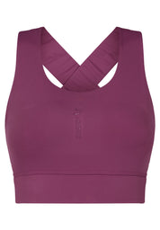 Performance Cross Over Strap Sports Bra-Purple