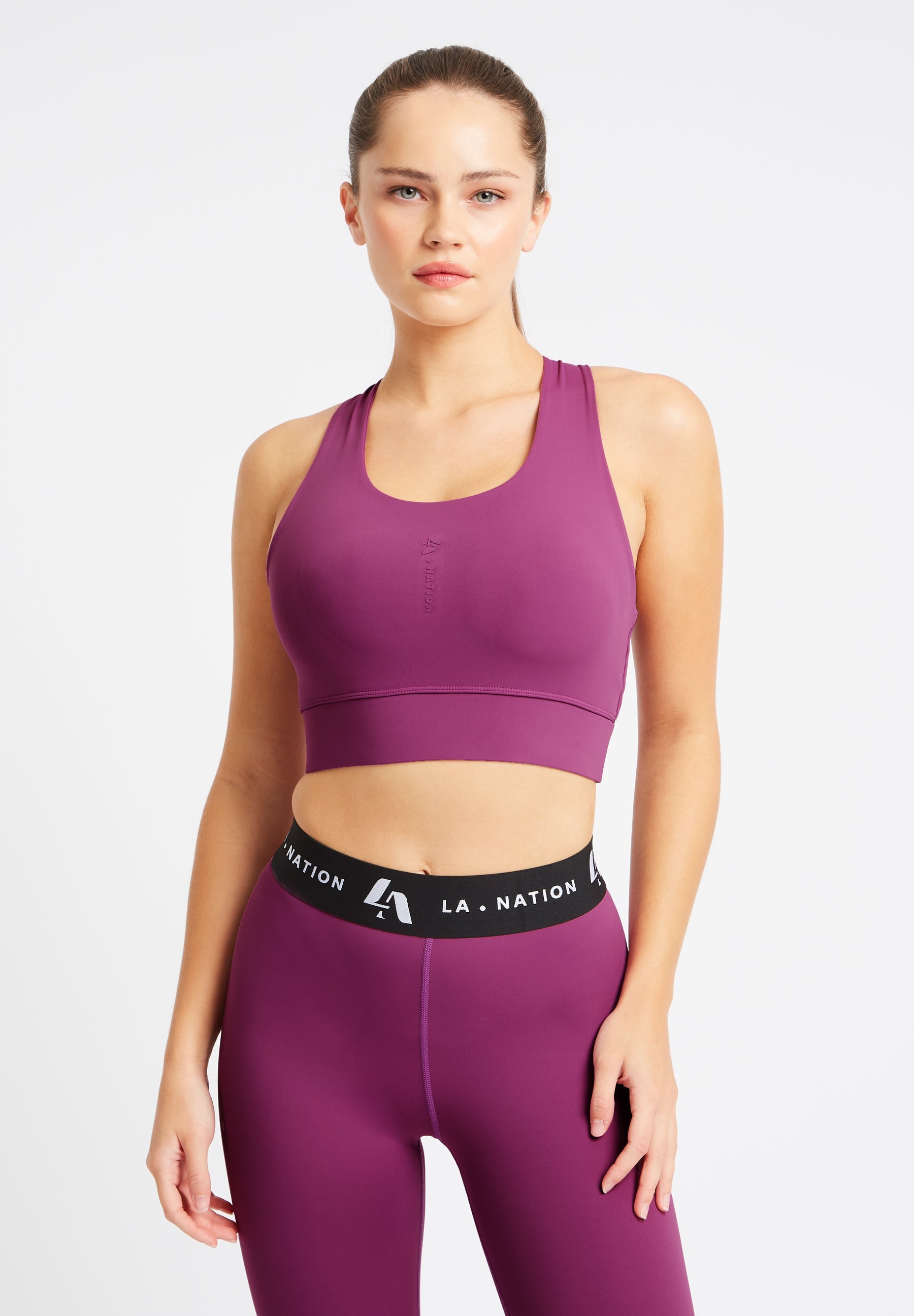 Performance Cross Over Strap Sports Bra-Purple