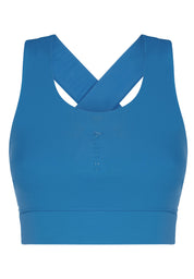 Performance Cross Over Strap Sports Bra-Sapphire Blue