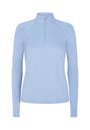 Performance Half Zip Long Sleeve Top-Cornflower Blue