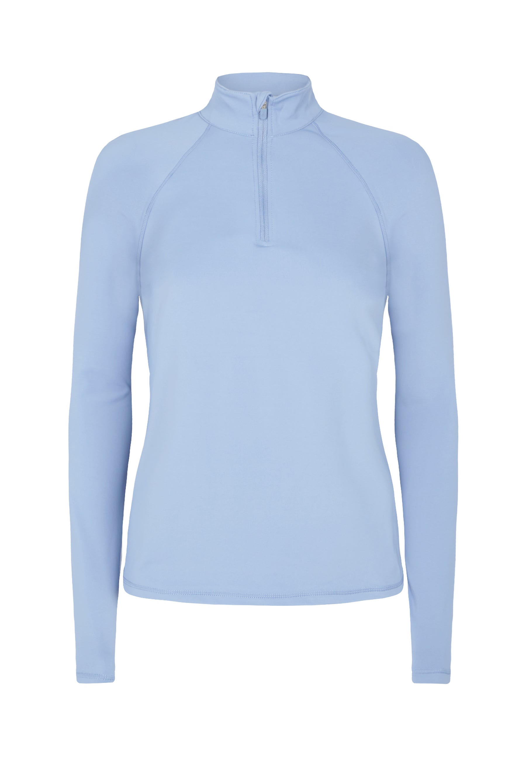 Performance Half Zip Long Sleeve Top-Cornflower Blue