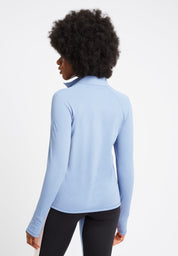 Performance Half Zip Long Sleeve Top-Cornflower Blue