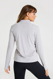 Performance Half Zip Long Sleeve Top-Grey