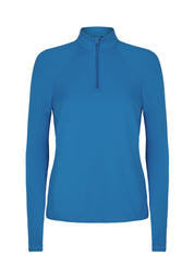 Performance Long Sleeve Half Zip Top-Sapphire Blue