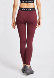 Signature High Waisted Full Length Leggings-Burgundy Purple