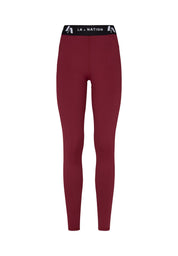 Signature High Waisted Full Length Leggings-Burgundy Purple