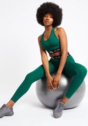 Signature High Waisted Full Length Leggings-Green