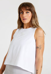 Sleeveless Split Top -White