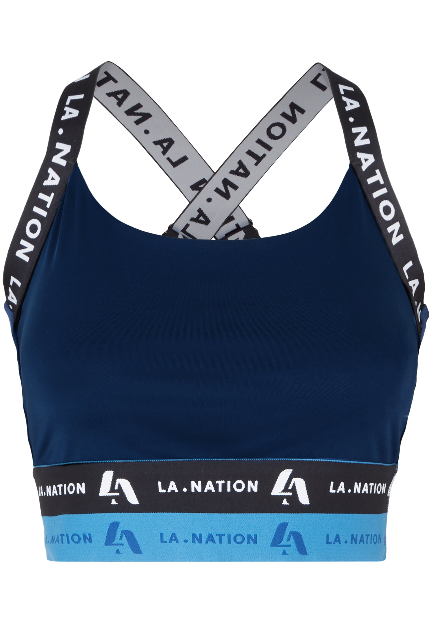 Sports Bra Top with Logo straps-Dark Blue