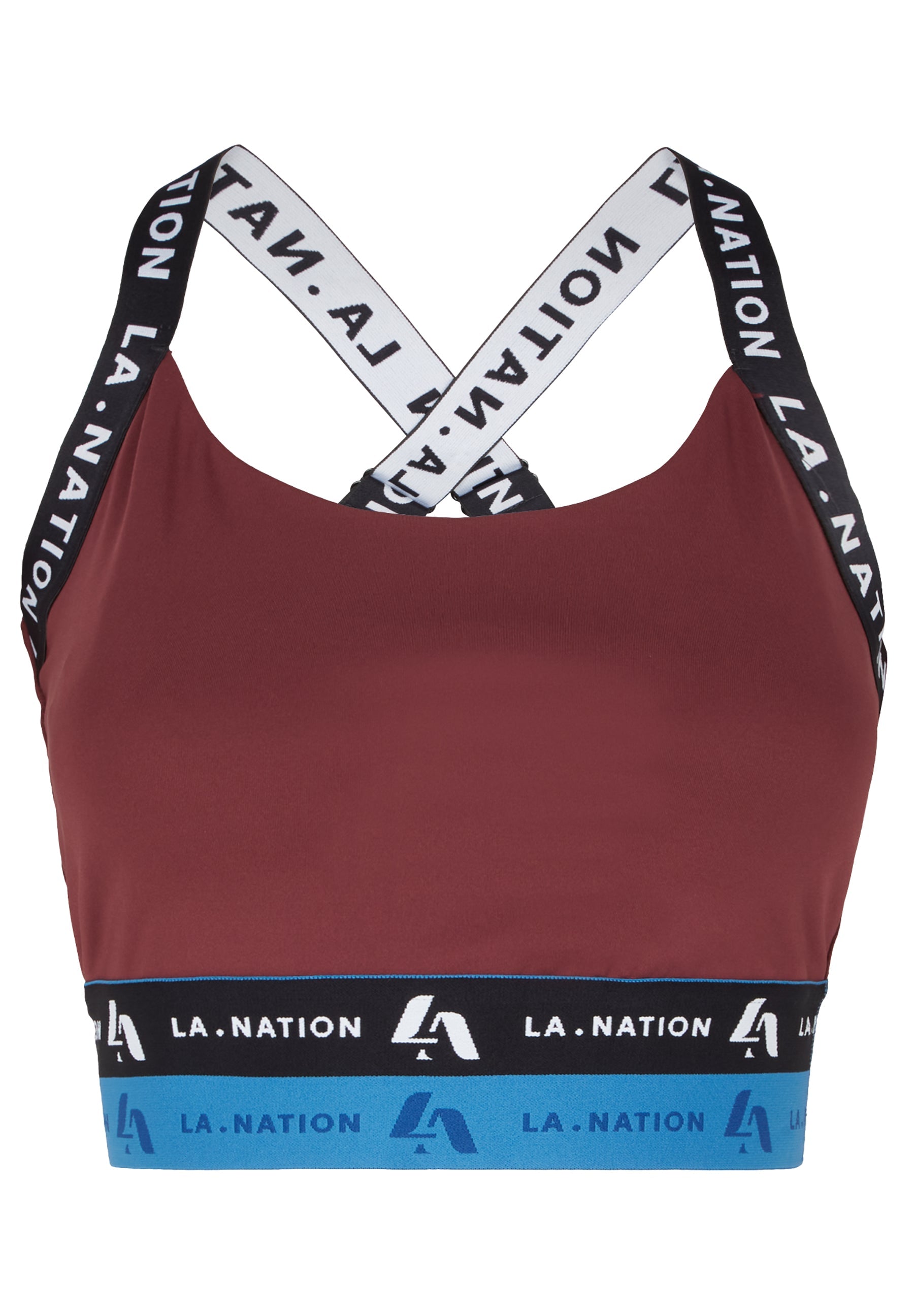 Sports Bra Top with Logo Straps-Purple