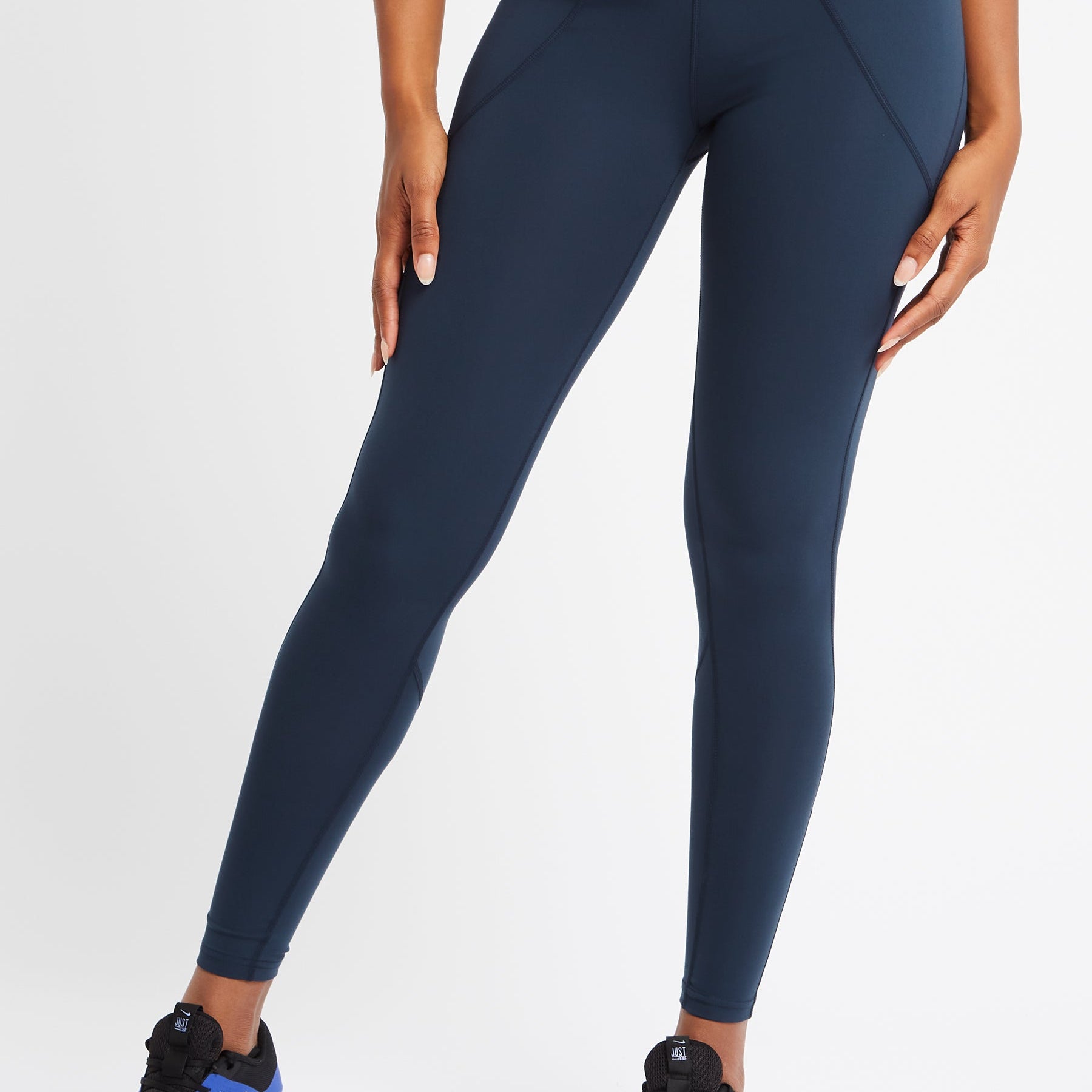 Ultra High Waisted Full Length Gym Leggings-Navy