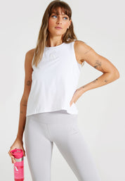 Sleeveless Split Top -White